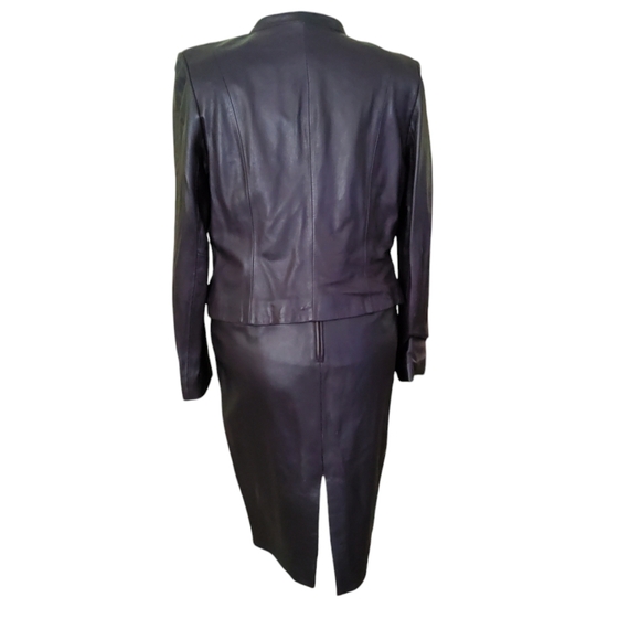 VINTAGE Butter soft purple leather suit Size 12 - Picture 10 of 11